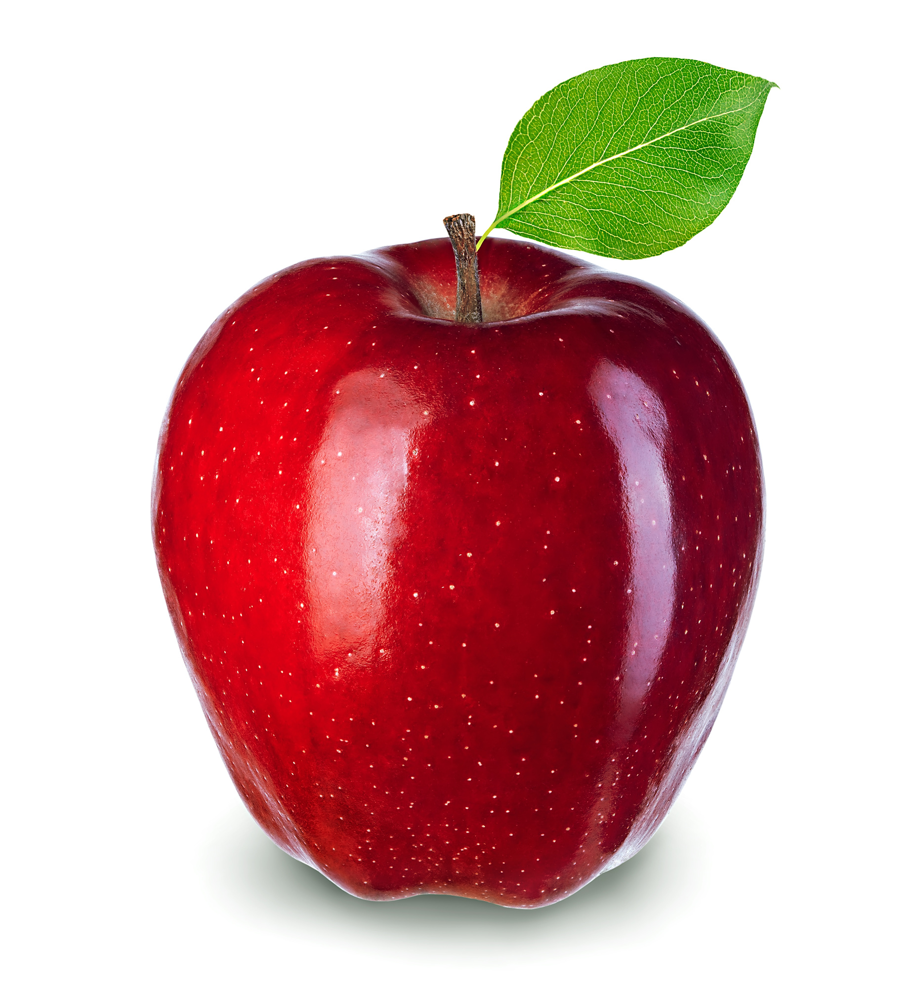 Ripe red apple isolated on a white background.